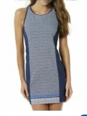Tropical Escape blue and white beach/ swim dress, size 8